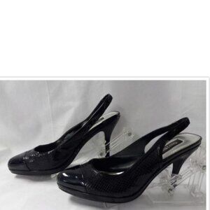 WHITE HOUSE BLACK MARKET BLACK DETAIL SLING BACK PUMPS HEELS SIZE: 6 NWOUT